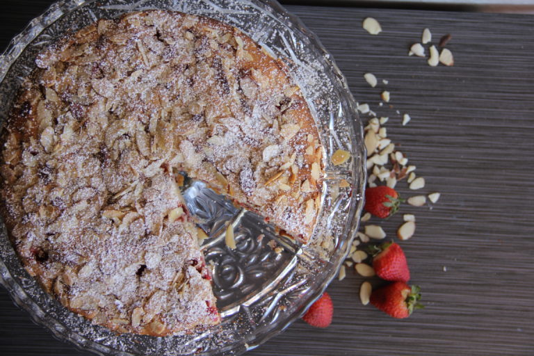 Almond Strawberry Tea Cake ~ simple yet elegant!